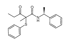 2(R,S)-methyl-3-oxo-N-(1(S)-phenylethyl)-2(R,S)-(phenylsulfanyl)pentanamide结构式