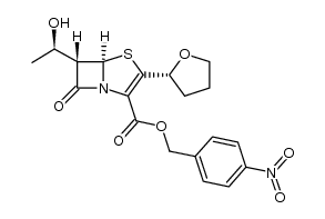 (5R,6S)-6-[1(R)-hydroxyethyl]-2-[2(R)-tetrahydrofuryl]penem-3-carboxylic acid 4-nitrobenzyl ester结构式