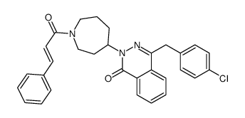 4-[(4-chlorophenyl)methyl]-2-[1-[(E)-3-phenylprop-2-enoyl]azepan-4-yl]phthalazin-1-one结构式