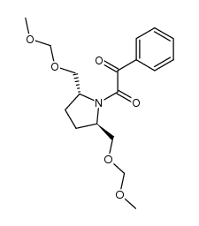 (2R,5R)-N-benzoylcarbonyl-trans-2,5-bis(methoxymethoxymethyl)pyrrolidine结构式