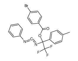 1-(4-methylphenyl)-1-(N-phenylcarbodiimido)-2,2,2-trifluoroethyl 4-bromobenzoate Structure