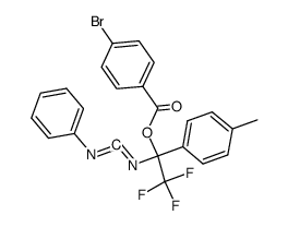 1-(4-methylphenyl)-1-(N-phenylcarbodiimido)-2,2,2-trifluoroethyl 4-bromobenzoate结构式