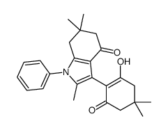 3-(2-hydroxy-4,4-dimethyl-6-oxocyclohexen-1-yl)-2,6,6-trimethyl-1-phenyl-5,7-dihydroindol-4-one结构式