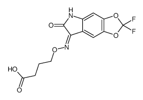 4-[(2,2-difluoro-6-oxo-[1,3]dioxolo[4,5-f]indol-7-yl)amino]oxybutanoic acid结构式