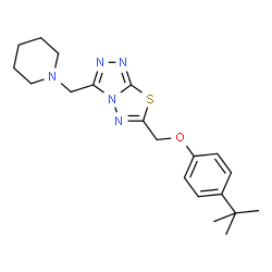 4-tert-butylphenyl [3-(1-piperidinylmethyl)[1,2,4]triazolo[3,4-b][1,3,4]thiadiazol-6-yl]methyl ether结构式