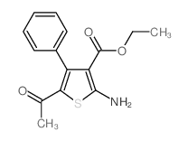 3-thiophenecarboxylic acid, 5-acetyl-2-amino-4-phenyl-, et结构式