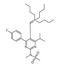 N-(4-(4-fluorophenyl)-6-isopropyl-5-((tributyl-5-phosphanylidene)methyl)pyrimidin-2-yl)-N-methylmethanesulfonamide结构式