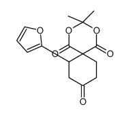 11-(furan-2-yl)-3,3-dimethyl-2,4-dioxaspiro[5.5]undecane-1,5,9-trione结构式