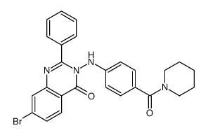 7-bromo-2-phenyl-3-[4-(piperidine-1-carbonyl)anilino]quinazolin-4-one Structure