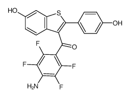 3-(4-Amino-2,3,5,6-tetrafluorobenzoyl)-6-hydroxy-2-(4-hydroxyphenyl)benzo(b)thiophene结构式