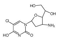 1-[(2R,4S)-4-amino-5-[(1S)-1,2-dihydroxyethyl]oxolan-2-yl]-5-chloropyrimidine-2,4-dione Structure