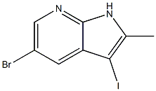 5-bromo-3-iodo-2-methyl-1H-pyrrolo[2,3-b]pyridine结构式