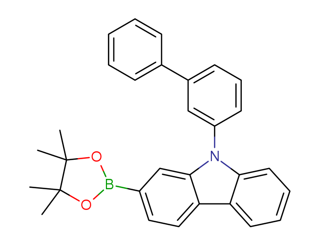 9-([1,1'-biphenyl]-3-yl)-2-(4,4,5,5-tetramethyl-1,3,2-dioxaborolan-2-yl)-9H-carbazole结构式
