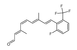 (2E,4Z,6E,8E)-9-(2-Fluoro-6-trifluoromethyl-phenyl)-3,7-dimethyl-nona-2,4,6,8-tetraenal结构式