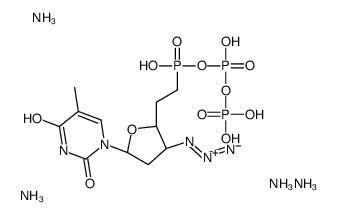 3'-azido-3',5'-dideoxythymidine-5'-methylphosphonic acid diphosphate结构式