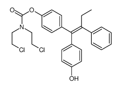 1-(4-(N,N-bis-2-chloroethylcarbamoyloxy)phenyl)-1-(4-hydroxyphenyl)-2-phenylbut-1-ene structure