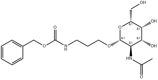 2-Acetylamino-1-O-(N-Cbz-3-aminopropyl)-2-deoxy-β-D-galactopyranose Structure