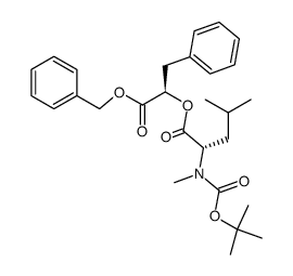 Boc-L-MeLeu-D-PhLac-OBn结构式