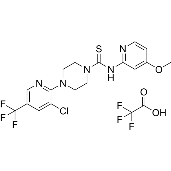 4-(3-chloro-5-(trifluoromethyl)pyridin-2-yl)-N-(4-methoxypyridin-2-yl)piperazine-1-carbothioamide trifluoroacetate Structure