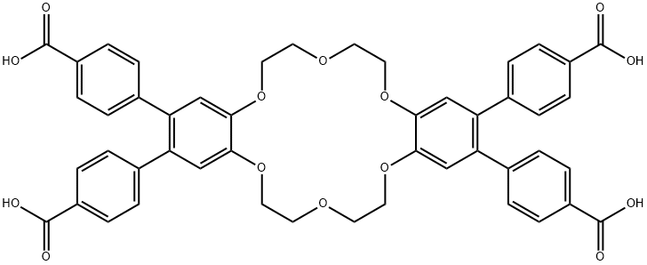 Benzoic acid, 4,4',4'',4'''-(6,7,9,10,17,18,20,21-octahydrodibenzo[b,k][1,4,7,10,13,16]hexaoxacyclooctadecin-2,3,13,14-tetrayl)tetrakis- structure