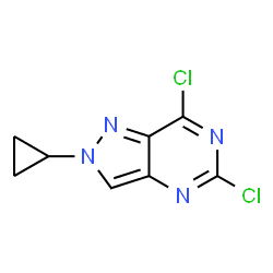 5,7-二氯-2-环丙基-2H-吡唑并[4,3-d]嘧啶结构式