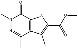 3,4,6-三甲基-7-氧代-6,7-二氢噻吩并[2,3-D]哒嗪-2-羧酸甲酯结构式