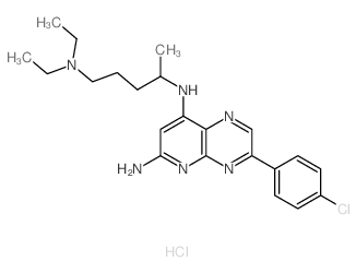 Pyrido[2,3-b]pyrazine-6,8-diamine,3-(4-chlorophenyl)-N8-[4-(diethylamino)-1-methylbutyl]-, hydrochloride (1:2)结构式