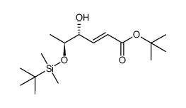 (4R,5S)-(E)-5-(t-butyl(dimethyl)silyloxy)-4-hydroxy-2-hexenoic acid tert-butyl ester Structure