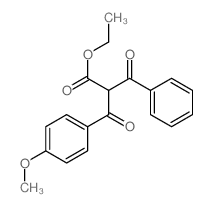 Benzenepropanoic acid, a-benzoyl-4-methoxy-b-oxo-, ethyl ester Structure