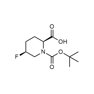 (2S,5S)-1-(叔丁氧羰基)-5-氟哌啶-2-羧酸结构式