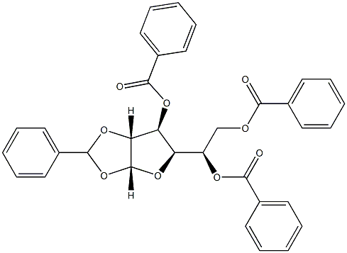 1-O,2-O-Benzylidene-α-D-glucofuranose tribenzoate结构式