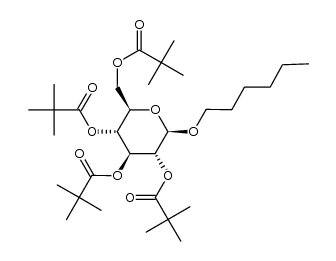 hexyl 2,3,4,6-tetra-O-pivaloyl-β-D-glucopyranoside结构式