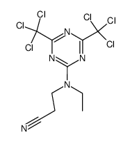 N-(4,6-bis-trichloromethyl-[1,3,5]triazin-2-yl)-N-ethyl-β-alanine nitrile结构式