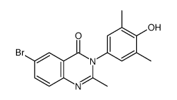 6-bromo-3-(4-hydroxy-3,5-dimethylphenyl)-2-methylquinazolin-4-one结构式