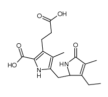 (RS)-5'-Carboxy-3-ethyl-2,5-dihydro-3',4-dimethyl-5-oxo-2,2'-dipyrrylmethan-4'-propionsaeure结构式