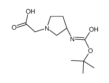 3-(R)-N-BOC-1-PYRROLIDINEACETIC ACID结构式