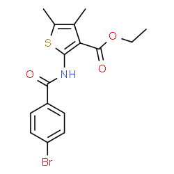 ethyl 2-(4-bromobenzamido)-4,5-dimethylthiophene-3-carboxylate结构式