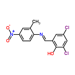 2,4-Dichloro-6-[(2-methyl-4-nitro-phenylimino)-methyl]-phenol Structure