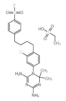 Ethanesulfonic acid, compd. with p-[4-[2-chloro-4- (4,6-diamino-2, 2-dimethyl-s-triazin-1(2H)-yl)phenyl]butyl]benzenesulfonyl fluoride (1:1) Structure