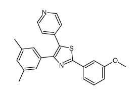 4-(3,5-dimethylphenyl)-2-(3-methoxyphenyl)-5-pyridin-4-yl-1,3-thiazole结构式