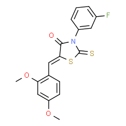 5-(2,4-dimethoxybenzylidene)-3-(3-fluorophenyl)-2-thioxo-1,3-thiazolidin-4-one Structure