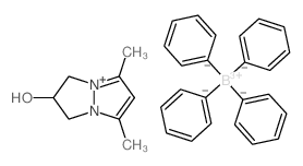 2-hydroxy-5,7-dimethyl-2,3-dihydro-1H-pyrazolo[1,2-a]pyrazol-4-ium tetraphenylborate(1-)结构式