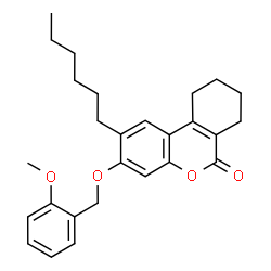 2-hexyl-3-[(2-methoxyphenyl)methoxy]-7,8,9,10-tetrahydrobenzo[c]chromen-6-one Structure