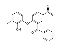 (2-(2-hydroxy-3-methylphenoxy)-5-nitrophenyl)(phenyl)methanone结构式