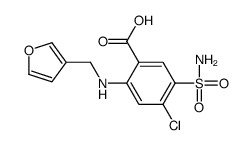 4-chloro-2-(furan-3-ylmethylamino)-5-sulfamoylbenzoic acid Structure