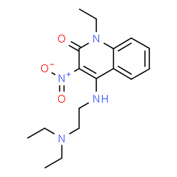 4-((2-(diethylamino)ethyl)amino)-1-ethyl-3-nitroquinolin-2(1H)-one structure
