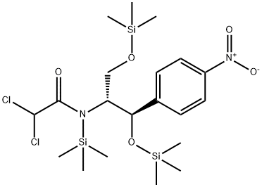 Acetamide, 2,2-dichloro-N-[2-(4-nitrophenyl)-2-[(trimethylsilyl)oxy]-1-[[(trimethylsilyl)oxy]methyl]ethyl]-N-(trimethylsilyl)-, [R-(R*,R*)]- picture