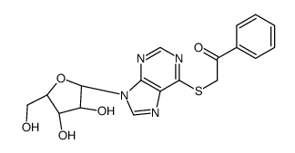 2-[9-[(2R,3R,4S,5R)-3,4-dihydroxy-5-(hydroxymethyl)oxolan-2-yl]purin-6-yl]sulfanyl-1-phenylethanone Structure