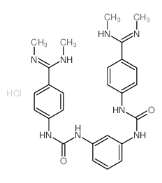 Urea,1,1'-m-phenylenebis[3-[p-(N,N'-dimethylamidino)phenyl]-,dihydrochloride (7CI,8CI) structure