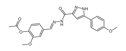 [2-methoxy-4-[[[3-(4-methoxyphenyl)-1H-pyrazole-5-carbonyl]hydrazinylidene]methyl]phenyl] acetate结构式